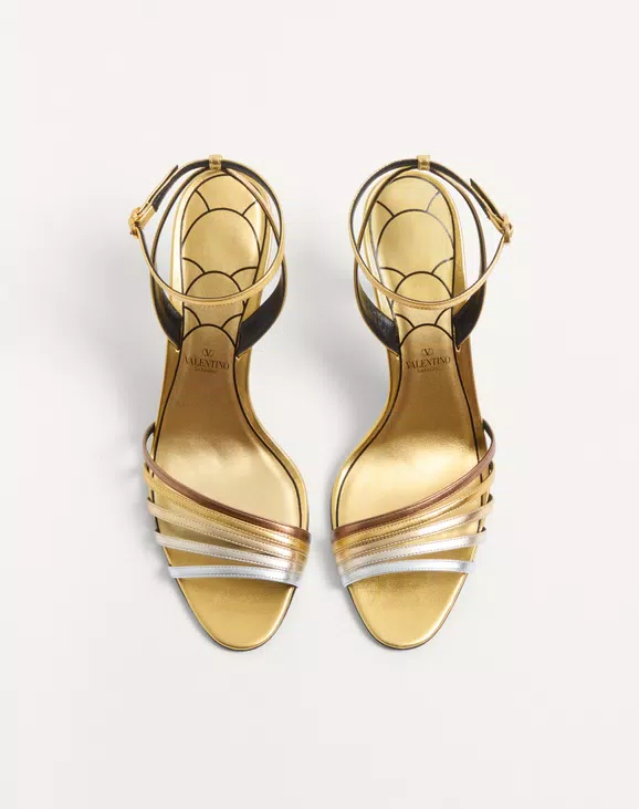 Valentino Ladycrush Sandal In Laminated Nappa With Crystals 85Mm - Image 6